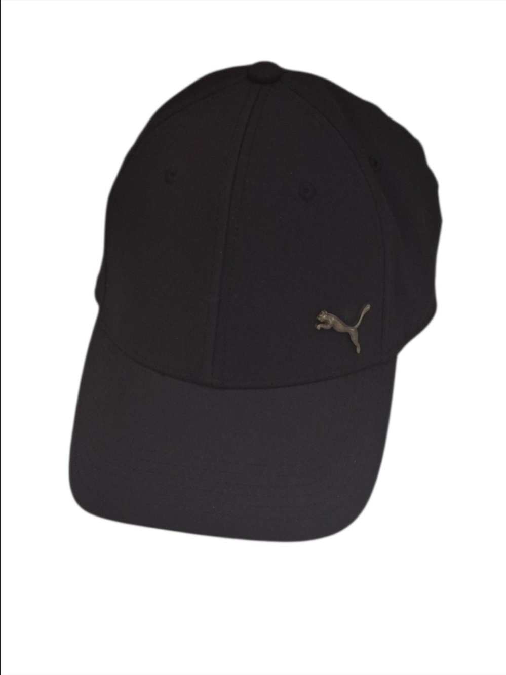 Puma Black Stretch Baseball Cap with Subtle Logo Tape
